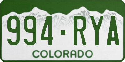 CO license plate 994RYA