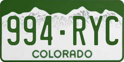 CO license plate 994RYC