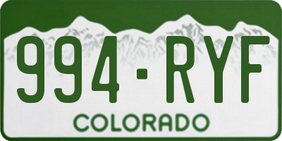 CO license plate 994RYF
