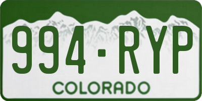 CO license plate 994RYP