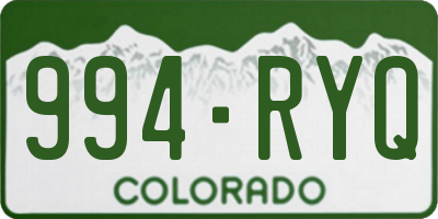 CO license plate 994RYQ