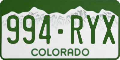 CO license plate 994RYX