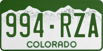 CO license plate 994RZA