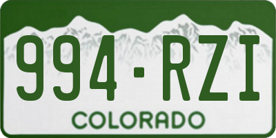 CO license plate 994RZI