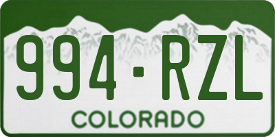 CO license plate 994RZL