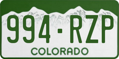 CO license plate 994RZP