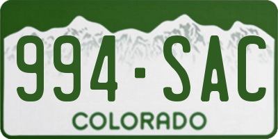 CO license plate 994SAC