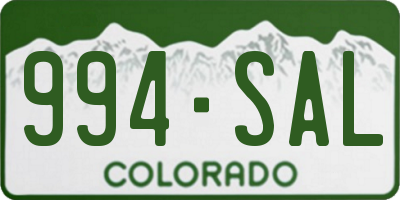 CO license plate 994SAL