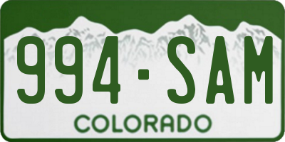 CO license plate 994SAM