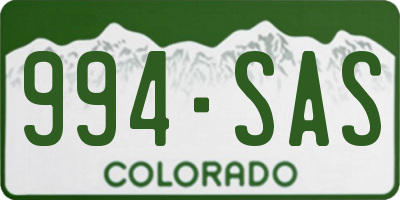 CO license plate 994SAS