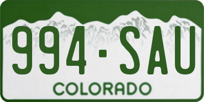 CO license plate 994SAU