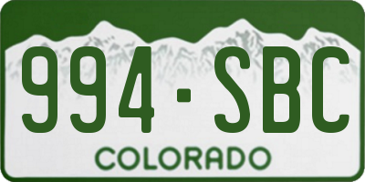 CO license plate 994SBC