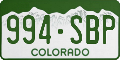 CO license plate 994SBP