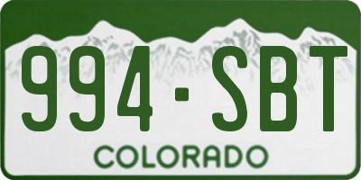 CO license plate 994SBT