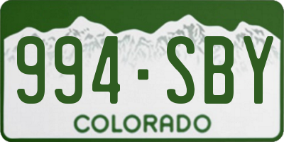 CO license plate 994SBY