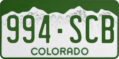 CO license plate 994SCB