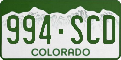 CO license plate 994SCD