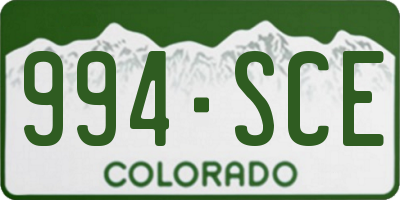 CO license plate 994SCE