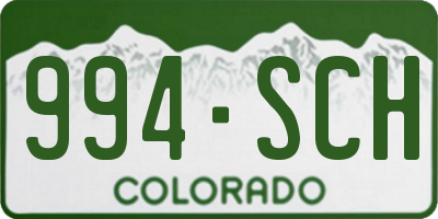 CO license plate 994SCH
