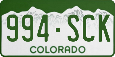 CO license plate 994SCK
