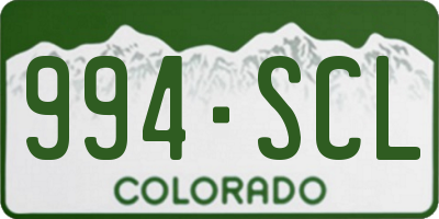 CO license plate 994SCL