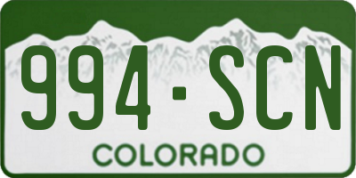 CO license plate 994SCN