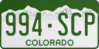 CO license plate 994SCP