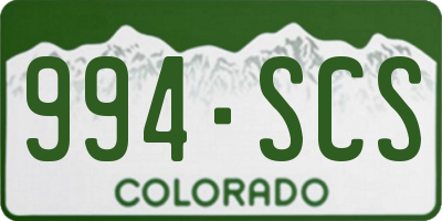 CO license plate 994SCS