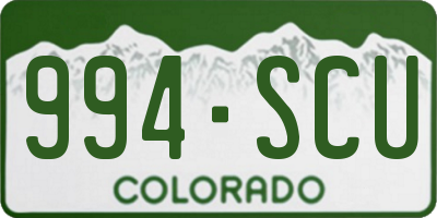 CO license plate 994SCU