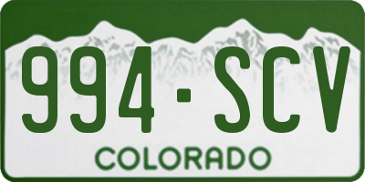 CO license plate 994SCV