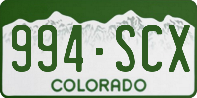 CO license plate 994SCX