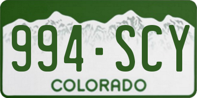 CO license plate 994SCY