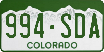 CO license plate 994SDA