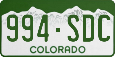 CO license plate 994SDC