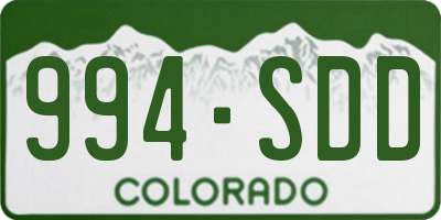 CO license plate 994SDD