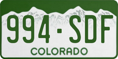 CO license plate 994SDF