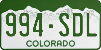 CO license plate 994SDL