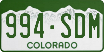 CO license plate 994SDM
