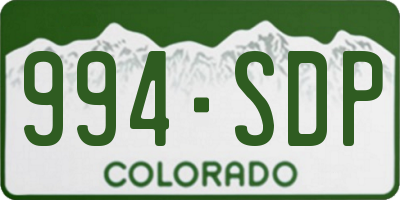 CO license plate 994SDP