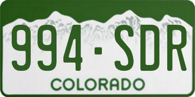 CO license plate 994SDR