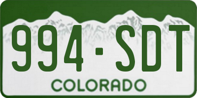 CO license plate 994SDT