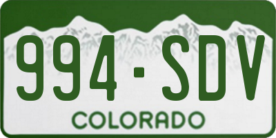 CO license plate 994SDV