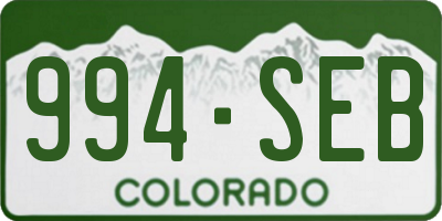 CO license plate 994SEB
