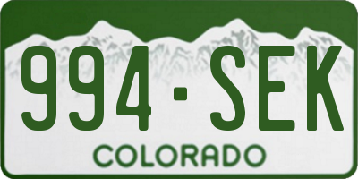 CO license plate 994SEK