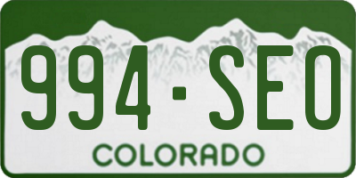 CO license plate 994SEO