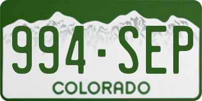CO license plate 994SEP
