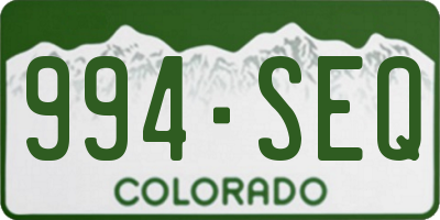 CO license plate 994SEQ