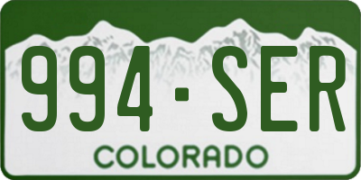 CO license plate 994SER