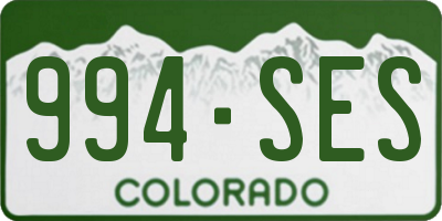 CO license plate 994SES
