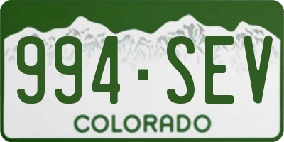 CO license plate 994SEV